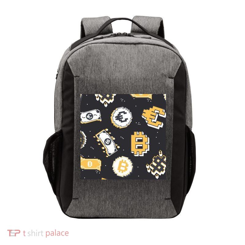 Bitcoin Money Currency Pixel Vector Backpack