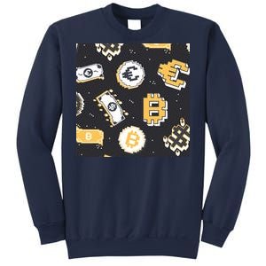 Bitcoin Money Currency Pixel Sweatshirt