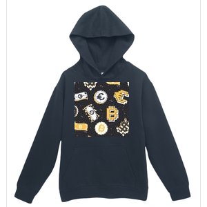 Bitcoin Money Currency Pixel Urban Pullover Hoodie