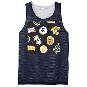 Bitcoin Money Currency Pixel Mesh Reversible Basketball Jersey Tank