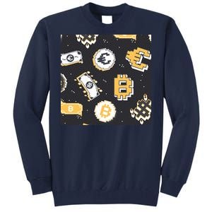 Bitcoin Money Currency Pixel Tall Sweatshirt