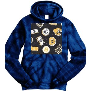 Bitcoin Money Currency Pixel Tie Dye Hoodie