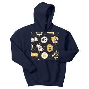 Bitcoin Money Currency Pixel Kids Hoodie