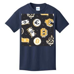 Bitcoin Money Currency Pixel Kids T-Shirt