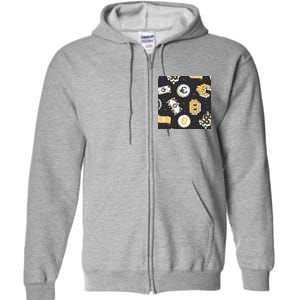 Bitcoin Money Currency Pixel Full Zip Hoodie