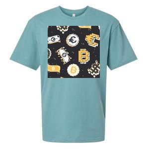 Bitcoin Money Currency Pixel Sueded Cloud Jersey T-Shirt