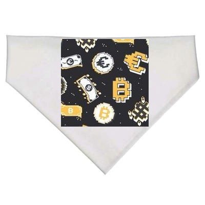 Bitcoin Money Currency Pixel USA-Made Doggie Bandana