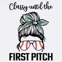 Baseball Mom Classy Until The First Pitch Messy Hair Cooling Performance Crew T-Shirt
