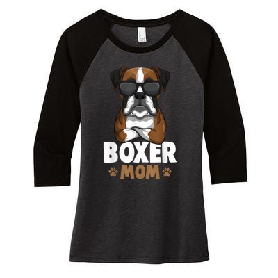 Boxer Mom Dog Women Women's Tri-Blend 3/4-Sleeve Raglan Shirt