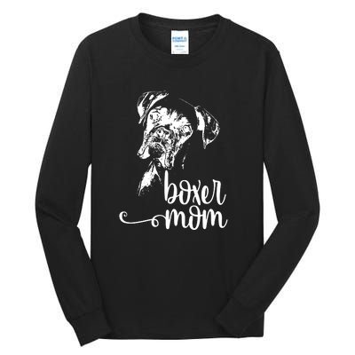 BOXER MOM DOG FACE SHIRT DOG LOVERS BOXER MOM GIFT Tall Long Sleeve T-Shirt