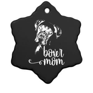 BOXER MOM DOG FACE SHIRT DOG LOVERS BOXER MOM GIFT Ceramic Star Ornament