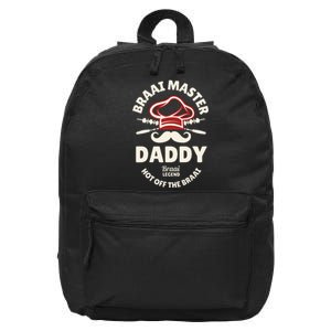 Braai Master Daddy Braai Legend South African Dad 16 in Basic Backpack