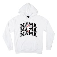 baseball Mama Distressed Lightning Bolt Mom Hoodie