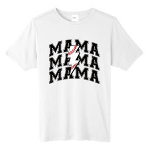 baseball Mama Distressed Lightning Bolt Mom Tall Fusion ChromaSoft Performance T-Shirt