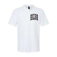 baseball Mama Distressed Lightning Bolt Mom Softstyle Adult Sport Polo