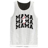 baseball Mama Distressed Lightning Bolt Mom Mesh Reversible Basketball Jersey Tank