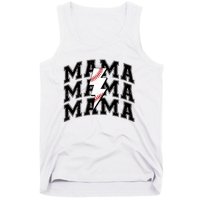 baseball Mama Distressed Lightning Bolt Mom Tank Top