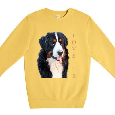 Bernese Mountain Dog Gift Dog Mom Love Gift Premium Crewneck Sweatshirt