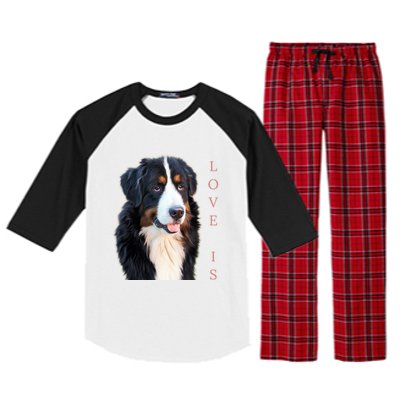 Bernese Mountain Dog Gift Dog Mom Love Gift Raglan Sleeve Pajama Set