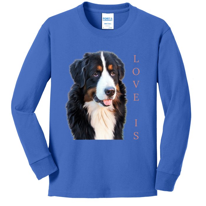 Bernese Mountain Dog Gift Dog Mom Love Gift Kids Long Sleeve Shirt