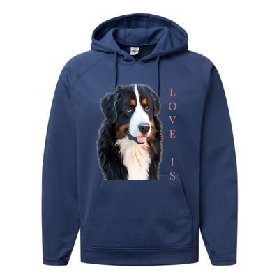 Bernese Mountain Dog Gift Dog Mom Love Gift Performance Fleece Hoodie