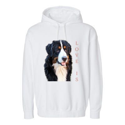 Bernese Mountain Dog Gift Dog Mom Love Gift Garment-Dyed Fleece Hoodie