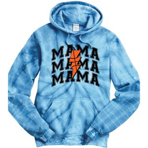 Basketball Mama Distressed Lightning Bolt Mom Tie Dye Hoodie