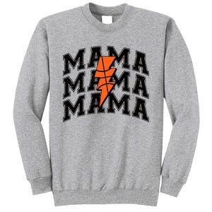 Basketball Mama Distressed Lightning Bolt Mom Tall Sweatshirt