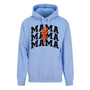 Basketball Mama Distressed Lightning Bolt Mom Unisex Surf Hoodie