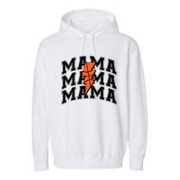 Basketball Mama Distressed Lightning Bolt Mom Garment-Dyed Fleece Hoodie