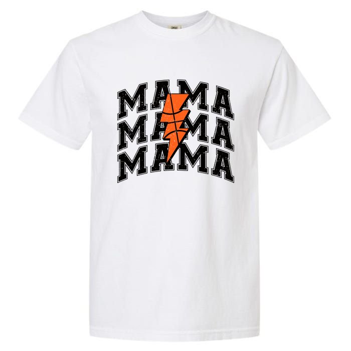 Basketball Mama Distressed Lightning Bolt Mom Garment-Dyed Heavyweight T-Shirt