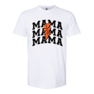 Basketball Mama Distressed Lightning Bolt Mom Softstyle CVC T-Shirt