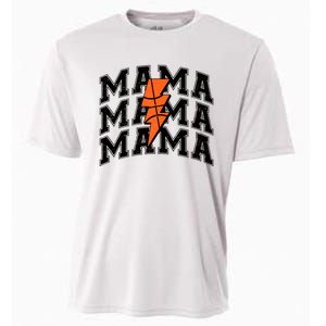 Basketball Mama Distressed Lightning Bolt Mom Cooling Performance Crew T-Shirt