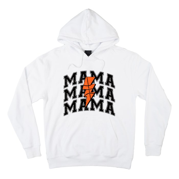 Basketball Mama Distressed Lightning Bolt Mom Hoodie