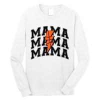 Basketball Mama Distressed Lightning Bolt Mom Long Sleeve Shirt