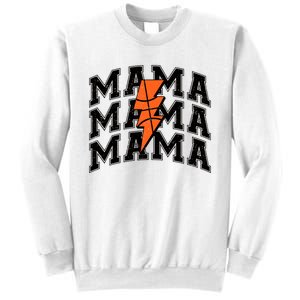 Basketball Mama Distressed Lightning Bolt Mom Sweatshirt