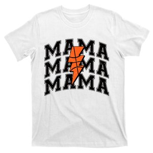 Basketball Mama Distressed Lightning Bolt Mom T-Shirt