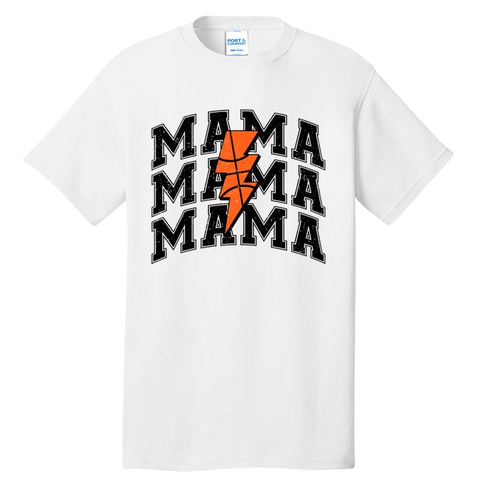 Basketball Mama Distressed Lightning Bolt Mom Tall T-Shirt