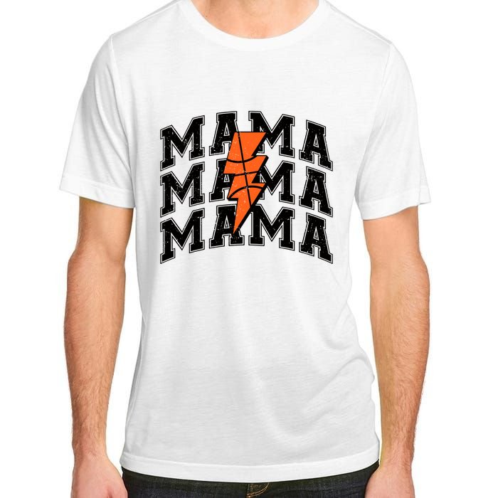 Basketball Mama Distressed Lightning Bolt Mom Adult ChromaSoft Performance T-Shirt