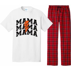 Basketball Mama Distressed Lightning Bolt Mom Pajama Set