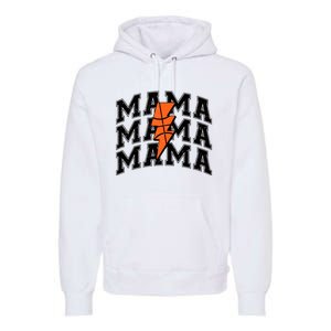 Basketball Mama Distressed Lightning Bolt Mom Premium Hoodie