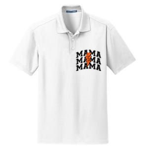 Basketball Mama Distressed Lightning Bolt Mom Dry Zone Grid Polo