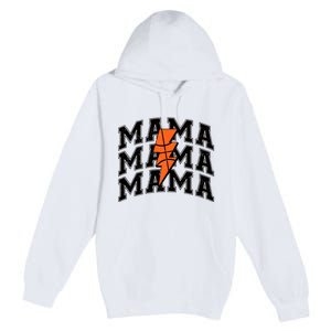 Basketball Mama Distressed Lightning Bolt Mom Premium Pullover Hoodie