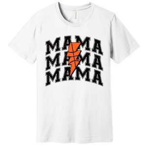 Basketball Mama Distressed Lightning Bolt Mom Premium T-Shirt