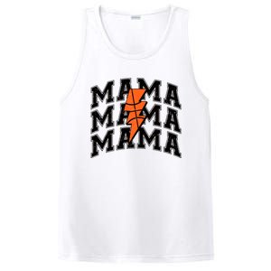 Basketball Mama Distressed Lightning Bolt Mom PosiCharge Competitor Tank