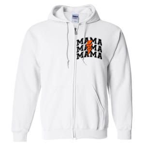 Basketball Mama Distressed Lightning Bolt Mom Full Zip Hoodie