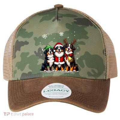 Bernese Mountain Dog Christmas Dogs Funny Santa Reindeer Elf Legacy Tie Dye Trucker Hat