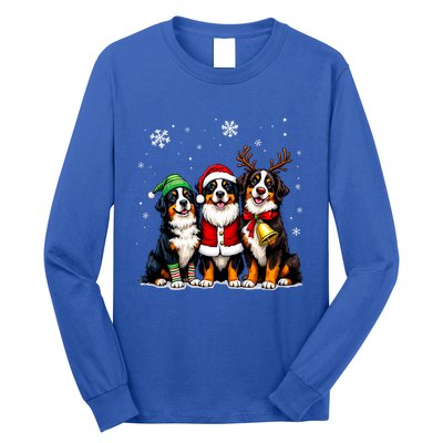 Bernese Mountain Dog Christmas Dogs Funny Santa Reindeer Elf Long Sleeve Shirt