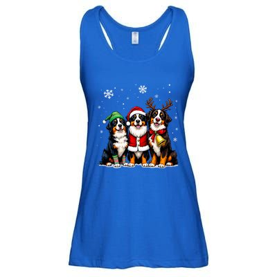 Bernese Mountain Dog Christmas Dogs Funny Santa Reindeer Elf Ladies Essential Flowy Tank