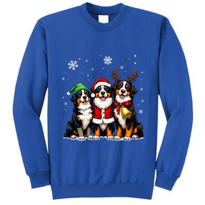 Bernese Mountain Dog Christmas Dogs Funny Santa Reindeer Elf Tall Sweatshirt